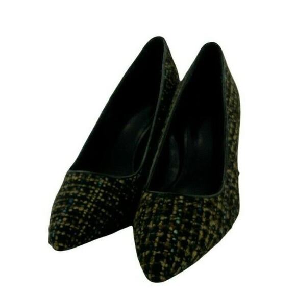 LOGO by Lori Goldstein Liza Shoes Women 7.5 Pointed Toe Block Heel Leather Tweed - Picture 5 of 7
